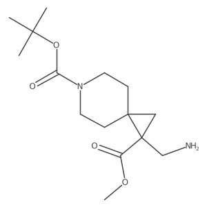 6-(tert-Butyl) 1-methyl 1-(aminomethyl)-6-azaspiro[2.5]octane-1,6-dicarboxylate结构式