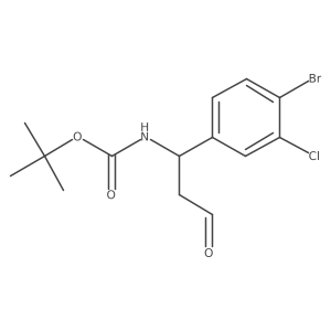 tert-butyl N-[(1S)-1-(4-bromo-3-chlorophenyl)-3-oxopropyl]carbamate Structure