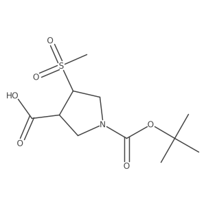 1-[(Tert-butoxy)carbonyl]-4-methanesulfonylpyrrolidine-3-carboxylic acid Structure
