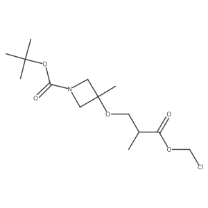 Tert-butyl 3-[3-(chloromethoxy)-2-methyl-3-oxopropoxy]-3-methylazetidine-1-carboxylate结构式