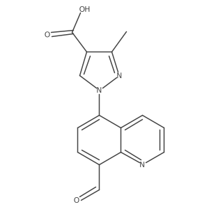 1-(8-formylquinolin-5-yl)-3-methyl-1H-pyrazole-4-carboxylic acid结构式