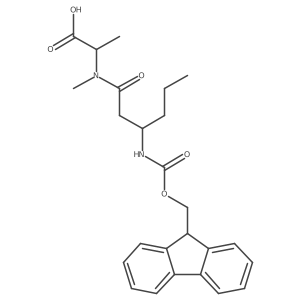 (2S)-2-[(3R)-3-({[(9H-fluoren-9-yl)methoxy]carbonyl}amino)-N-methylhexanamido]propanoic acid结构式
