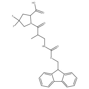(2S)-1-[3-({[(9H-fluoren-9-yl)methoxy]carbonyl}amino)-2-methylpropanoyl]-4,4-difluoropyrrolidine-2-carboxylic acid结构式