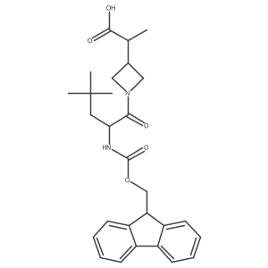 2-{1-[2-({[(9H-fluoren-9-yl)methoxy]carbonyl}amino)-4,4-dimethylpentanoyl]azetidin-3-yl}propanoic acid结构式