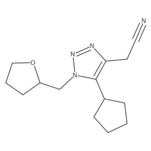 2-[5-cyclopentyl-1-(oxolan-2-ylmethyl)-1H-1,2,3-triazol-4-yl]acetonitrile结构式