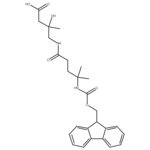 4-[4-({[(9H-fluoren-9-yl)methoxy]carbonyl}amino)-4-methylpentanamido]-3-hydroxy-3-methylbutanoic acid结构式
