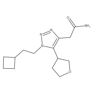 2-[1-(2-cyclobutylethyl)-5-(oxolan-3-yl)-1H-1,2,3-triazol-4-yl]acetamide结构式