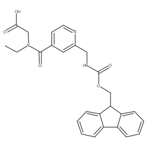 2-(N-ethyl-1-{2-[({[(9H-fluoren-9-yl)methoxy]carbonyl}amino)methyl]pyridin-4-yl}formamido)acetic acid结构式