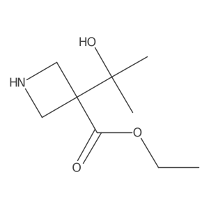 Ethyl 3-(2-hydroxypropan-2-yl)azetidine-3-carboxylate结构式