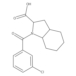 (2S,3aS,7aS)-1-(3-chlorobenzoyl)-octahydro-1H-indole-2-carboxylic acid Structure