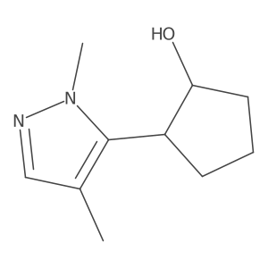 rac-(1R,2S)-2-(1,4-dimethyl-1H-pyrazol-5-yl)cyclopentan-1-ol Structure
