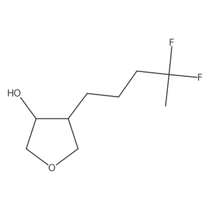 rac-(3R,4S)-4-(4,4-difluoropentyl)oxolan-3-ol结构式