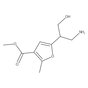 Methyl 5-(1-amino-3-hydroxypropan-2-yl)-2-methylfuran-3-carboxylate结构式