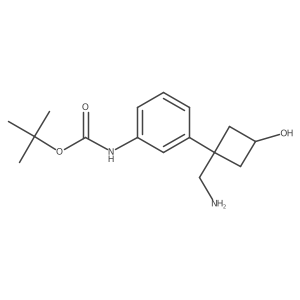 tert-butyl N-{3-[1-(aminomethyl)-3-hydroxycyclobutyl]phenyl}carbamate Structure