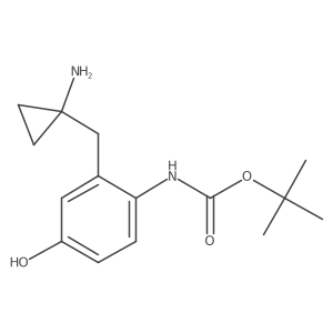 tert-butyl N-{2-[(1-aminocyclopropyl)methyl]-4-hydroxyphenyl}carbamate Structure