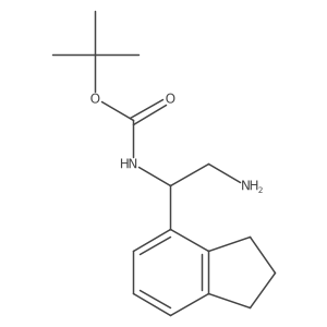 tert-butyl N-[2-amino-1-(2,3-dihydro-1H-inden-4-yl)ethyl]carbamate结构式
