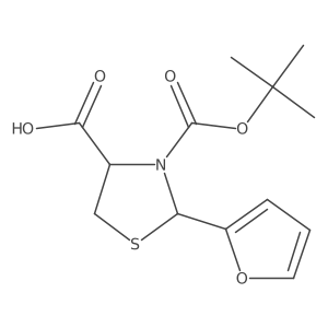 3-[(Tert-butoxy)carbonyl]-2-(furan-2-yl)-1,3-thiazolidine-4-carboxylic acid结构式