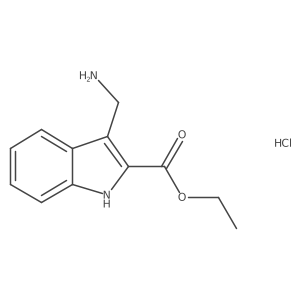 Ethyl 3-(aminomethyl)-1H-indole-2-carboxylate;hydrochloride结构式