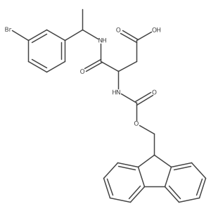 3-{[(1R)-1-(3-bromophenyl)ethyl]carbamoyl}-3-({[(9H-fluoren-9-yl)methoxy]carbonyl}amino)propanoic acid结构式