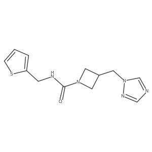 3-((1H-1,2,4-triazol-1-yl)methyl)-N-(thiophen-2-ylmethyl)azetidine-1-carboxamide Structure