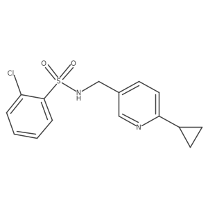 2-chloro-N-((6-cyclopropylpyridin-3-yl)methyl)benzenesulfonamide结构式