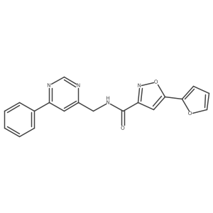 5-(furan-2-yl)-N-((6-phenylpyrimidin-4-yl)methyl)isoxazole-3-carboxamide结构式