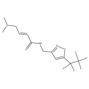 (2E)-4-(dimethylamino)-N-{[5-(1,1,2,2,2-pentafluoroethyl)-1,2-oxazol-3-yl]methyl}but-2-enamide结构式