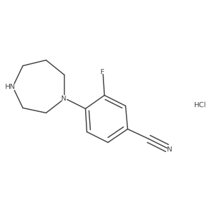 4-(1,4-Diazepan-1-yl)-3-fluorobenzonitrile;hydrochloride Structure
