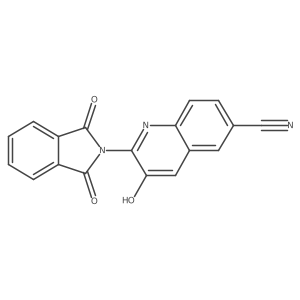 2-(1,3-Dioxoisoindolin-2-yl)-3-hydroxyquinoline-6-carbonitrile结构式