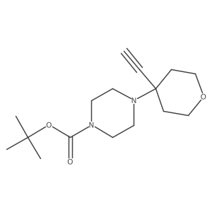 Tert-butyl 4-(4-ethynyloxan-4-yl)piperazine-1-carboxylate结构式