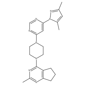 4-(3,5-dimethyl-1H-pyrazol-1-yl)-6-(4-{2-methyl-5H,6H,7H-cyclopenta[d]pyrimidin-4-yl}piperazin-1-yl)pyrimidine结构式