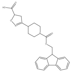 3-(1-{[(9H-fluoren-9-yl)methoxy]carbonyl}piperidin-4-yl)-4,5-dihydro-1,2-oxazole-5-carboxylic acid Structure