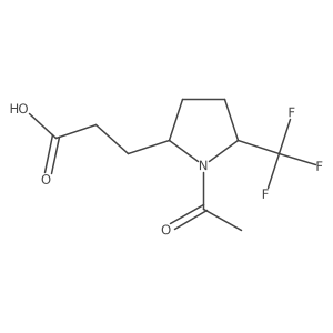 rac-3-[(2R,5S)-1-acetyl-5-(trifluoromethyl)pyrrolidin-2-yl]propanoic acid Structure