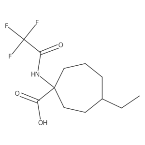 4-Ethyl-1-(2,2,2-trifluoroacetamido)cycloheptane-1-carboxylic acid Structure