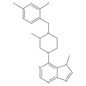 6-{4-[(2,4-difluorophenyl)methyl]-3-methylpiperazin-1-yl}-7-methyl-7H-purine Structure