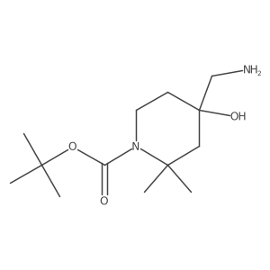 Tert-butyl 4-(aminomethyl)-4-hydroxy-2,2-dimethyl-piperidine-1-carboxylate Structure