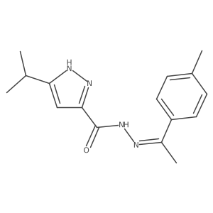 3-Isopropyl-N'-(1-(p-tolyl)ethylidene)-1H-pyrazole-5-carbohydrazide Structure