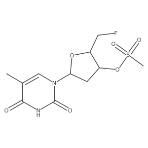 Thymidine, 5a(2)-deoxy-5a(2)-fluoro-, 3a(2)-methanesulfonate Structure