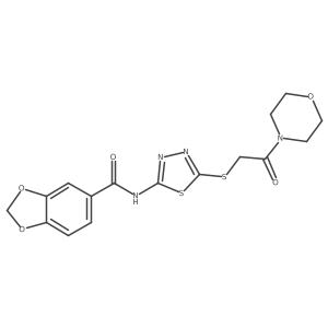 N-(5-((2-morpholino-2-oxoethyl)thio)-1,3,4-thiadiazol-2-yl)benzo[d][1,3]dioxole-5-carboxamide Structure