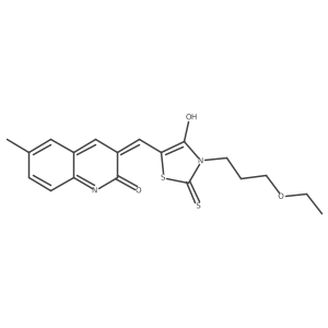 (Z)-3-(3-ethoxypropyl)-5-((6-methyl-2-oxo-1,2-dihydroquinolin-3-yl)methylene)-2-thioxothiazolidin-4-one Structure