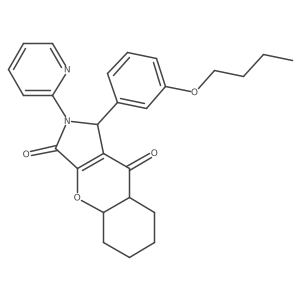 1-(3-butoxyphenyl)-2-pyridin-2-yl-4a,5,6,7,8,8a-hexahydro-1H-chromeno[2,3-c]pyrrole-3,9-dione结构式
