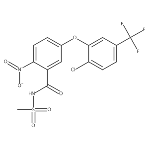 N-methanesulphonyl 5-(2-chloro-5-trifluoromethylphenoxy)-2-nitro benzamide结构式