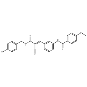 N-[3-[(E)-3-[(4-chlorophenyl)methylamino]-2-cyano-3-oxoprop-1-enyl]phenyl]-4-methoxybenzamide Structure