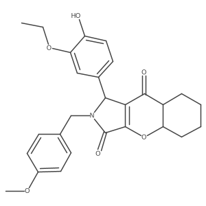 1-(3-ethoxy-4-hydroxyphenyl)-2-[(4-methoxyphenyl)methyl]-4a,5,6,7,8,8a-hexahydro-1H-chromeno[2,3-c]pyrrole-3,9-dione Structure