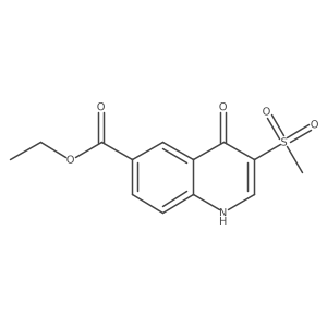 4-Hydroxy-3-methanesulfonyl-quinoline-6-carboxylic acid ethyl ester结构式