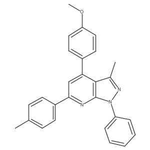 1h-Pyrazolo[3,4-b]pyridine,4-(4-methoxyphenyl)-3-methyl-6-(4-methylphenyl)-1-phenyl-结构式