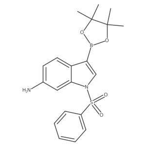 1-(Phenylsulfonyl)-3-(4,4,5,5-tetramethyl-1,3,2-dioxaborolan-2-yl)-1H-indol-6-amine结构式