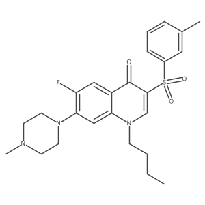 1-butyl-6-fluoro-7-(4-methylpiperazin-1-yl)-3-(m-tolylsulfonyl)quinolin-4(1H)-one Structure