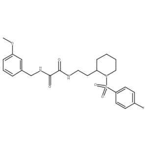 N1-(2-(1-((4-fluorophenyl)sulfonyl)piperidin-2-yl)ethyl)-N2-(3-methoxybenzyl)oxalamide结构式