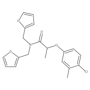 2-(4-chloro-3-methylphenoxy)-N,N-bis(furan-2-ylmethyl)propanamide Structure
